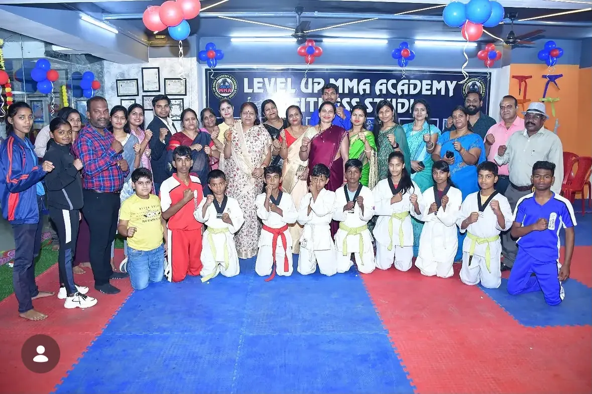 Students and parents at an academy celebration